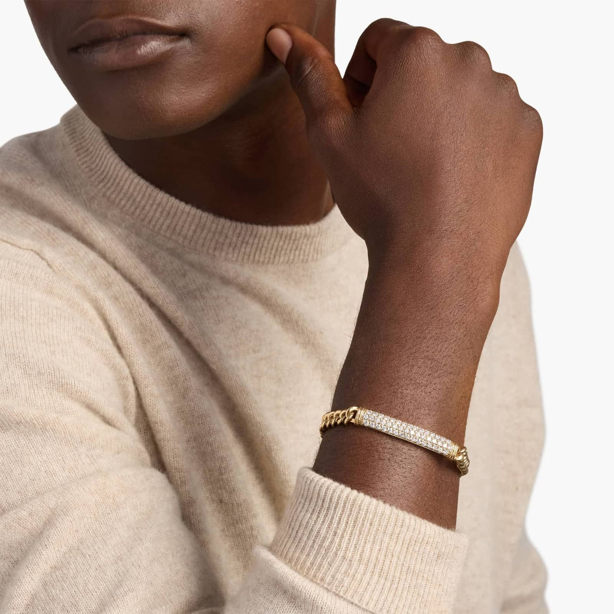 Men's Diamond Link Bar Bracelet